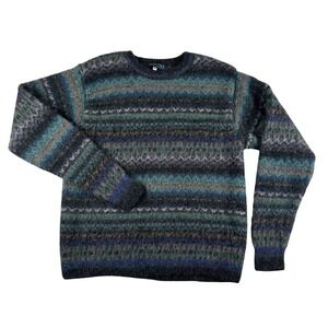 Vtg Waliki Sweater Womens Medium 100% Alpaca Fair Isle Knit Pullover Bolivia